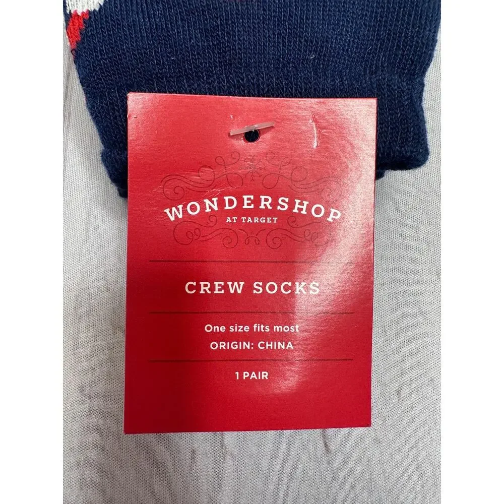 Wondershop Women’s Christmas Crew Socks Santa‎ Reindeer 2pk One Size NEW